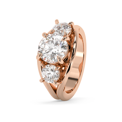 Emerald Solitaire Lab Grown Diamond Engagement Ring