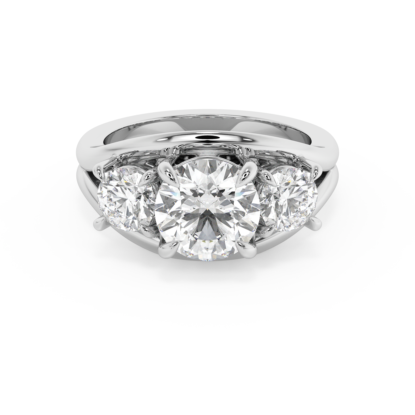 Emerald Solitaire Lab Grown Diamond Engagement Ring