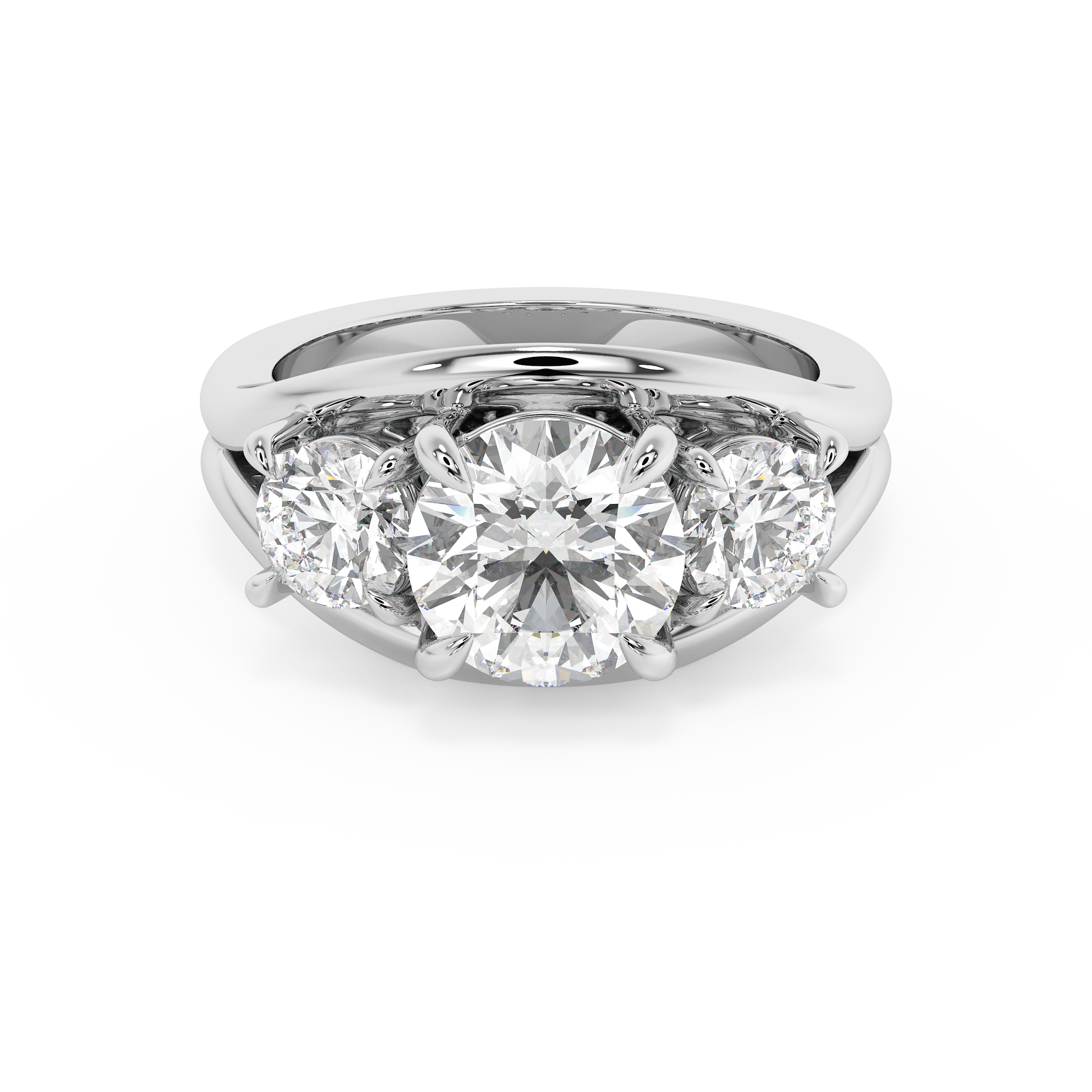 Emerald Solitaire Lab Grown Diamond Engagement Ring