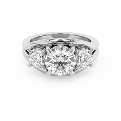 Emerald Solitaire Lab Grown Diamond Engagement Ring
