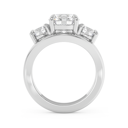 Emerald Solitaire Lab Grown Diamond Engagement Ring