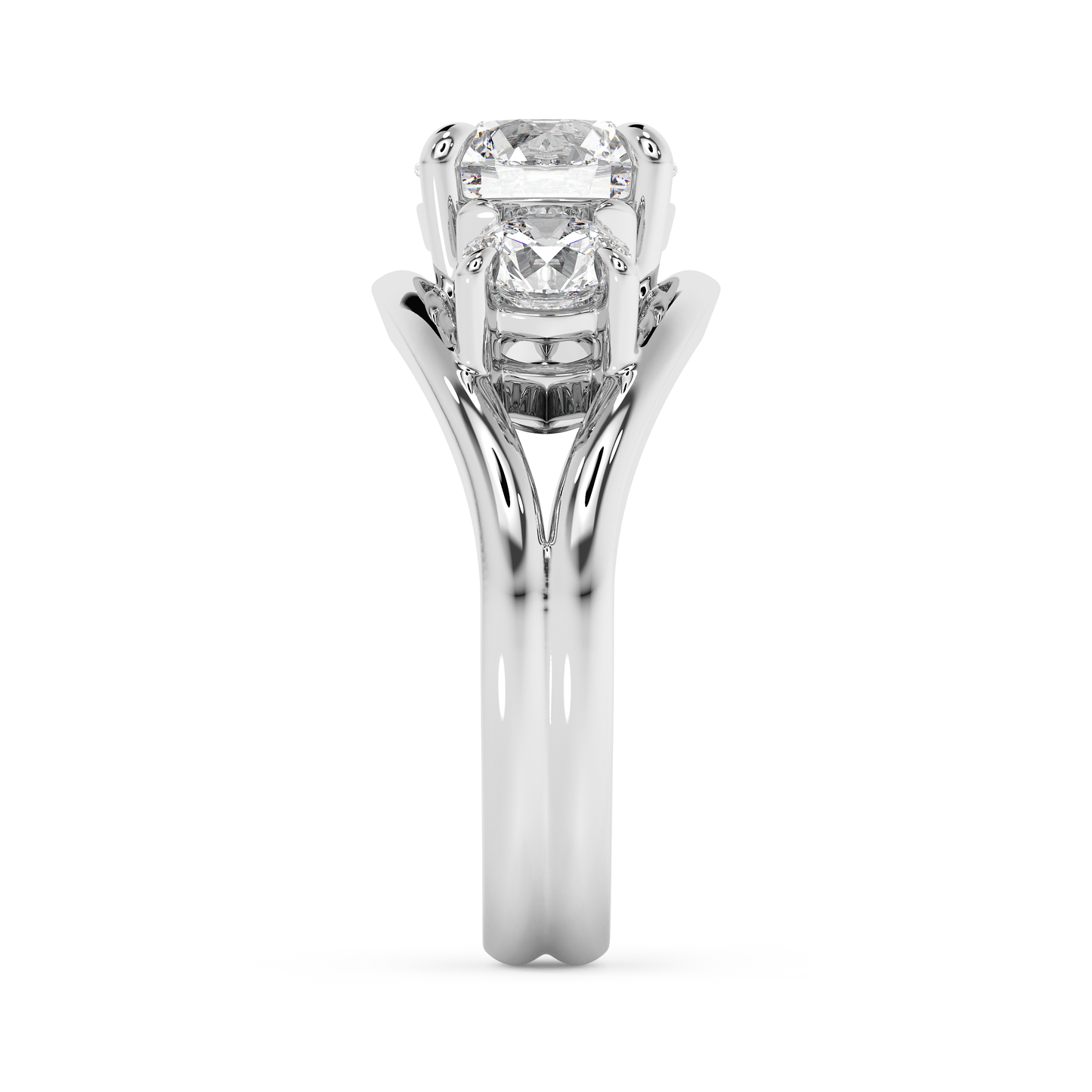 Emerald Solitaire Lab Grown Diamond Engagement Ring