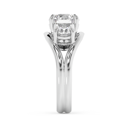 Emerald Solitaire Lab Grown Diamond Engagement Ring