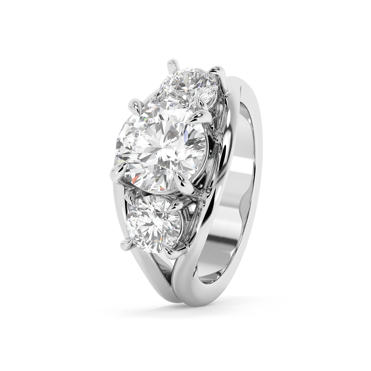 Emerald Solitaire Lab Grown Diamond Engagement Ring