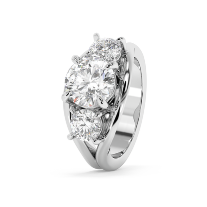 Emerald Solitaire Lab Grown Diamond Engagement Ring