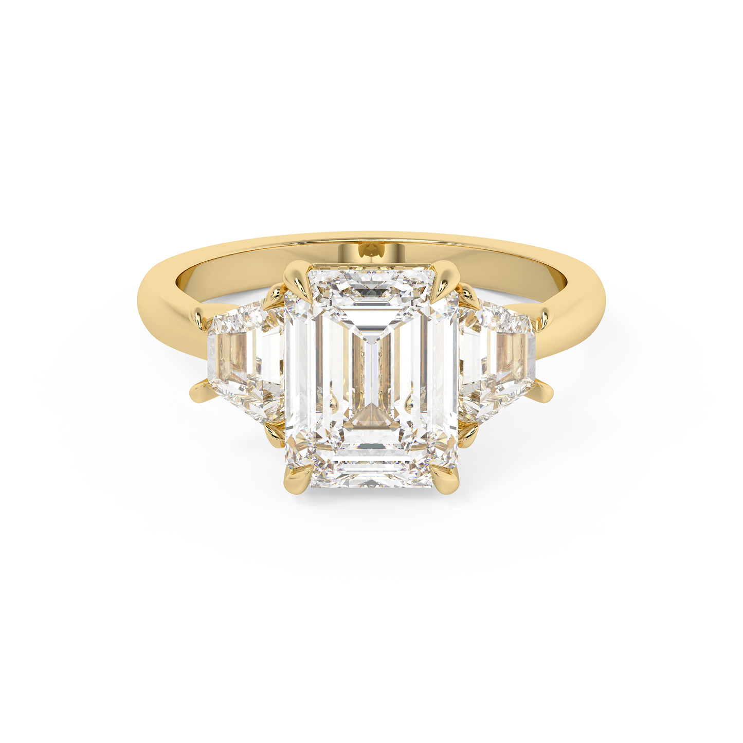 Emerald Solitaire Lab Grown Diamond Engagement Ring