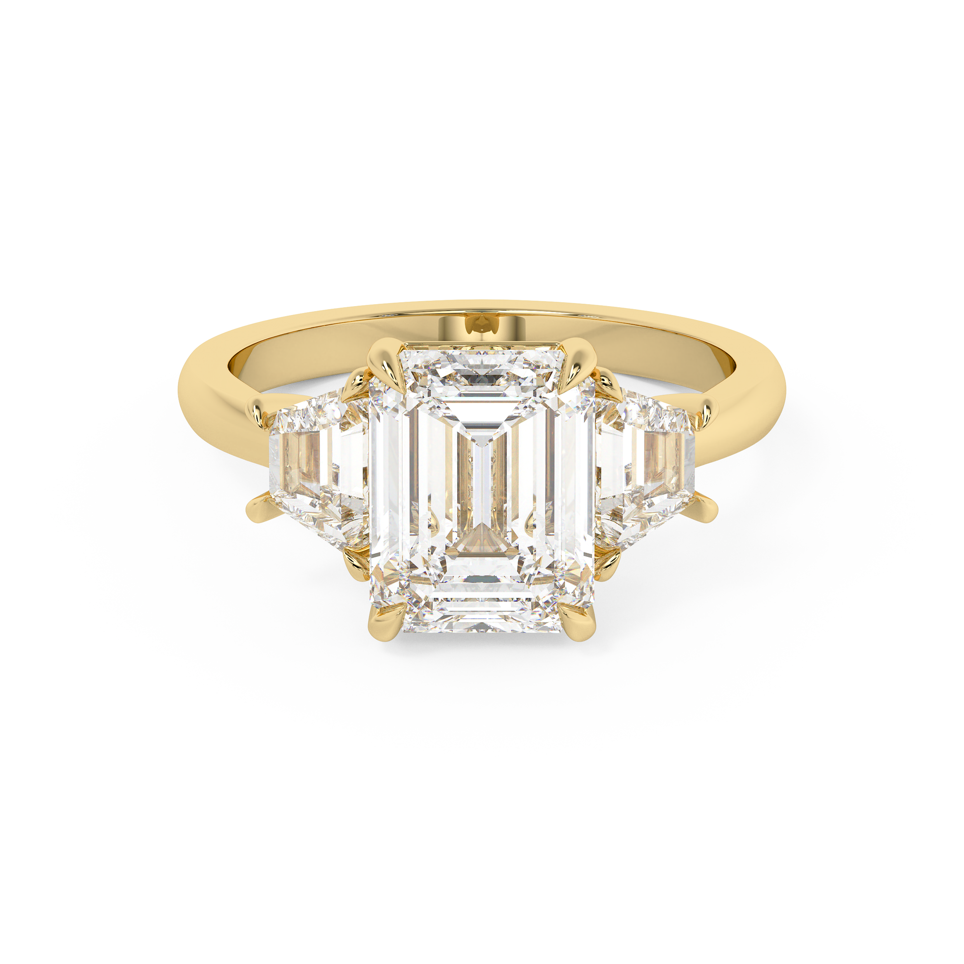 Emerald Solitaire Lab Grown Diamond Engagement Ring