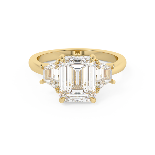 Emerald Solitaire Lab Grown Diamond Engagement Ring