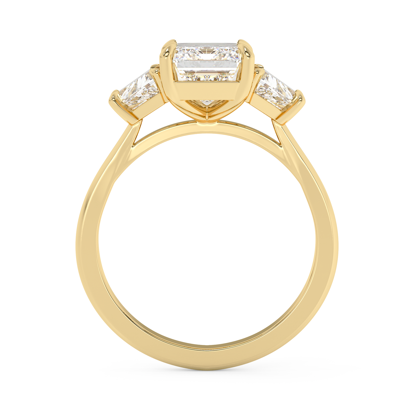 Emerald Solitaire Lab Grown Diamond Engagement Ring