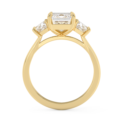 Emerald Solitaire Lab Grown Diamond Engagement Ring