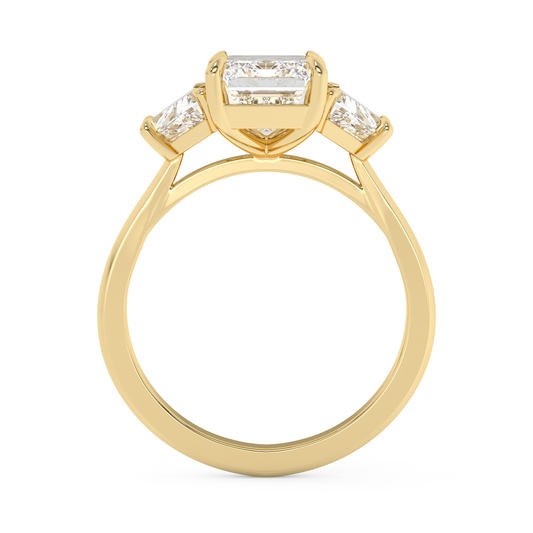Emerald Solitaire Lab Grown Diamond Engagement Ring