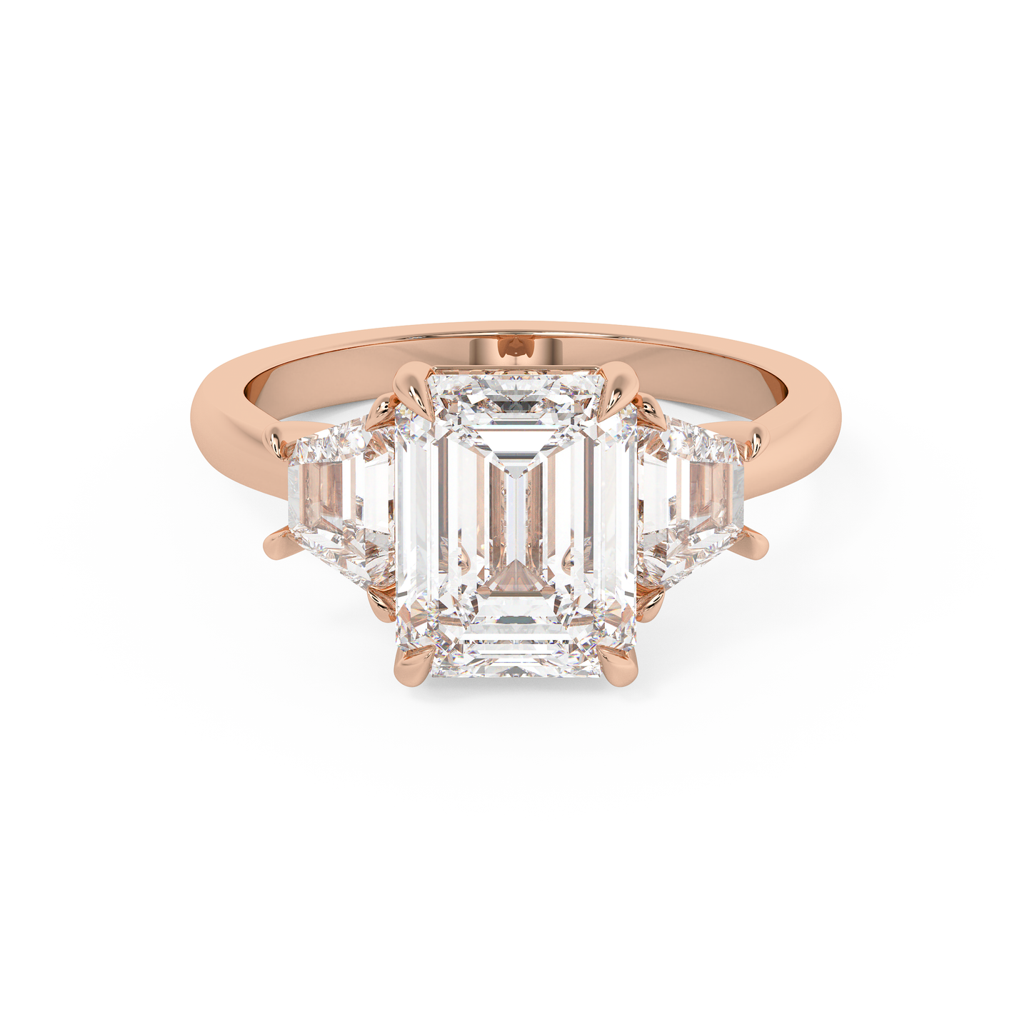 Emerald Solitaire Lab Grown Diamond Engagement Ring