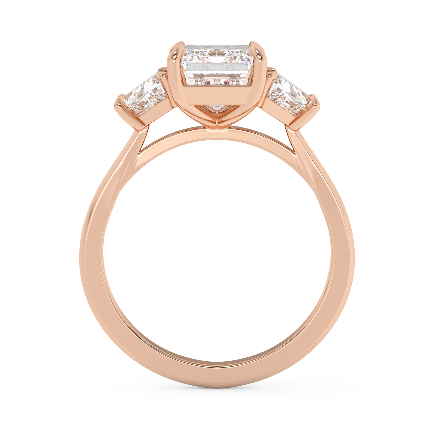 Emerald Solitaire Lab Grown Diamond Engagement Ring