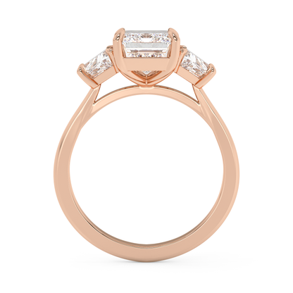 Emerald Solitaire Lab Grown Diamond Engagement Ring