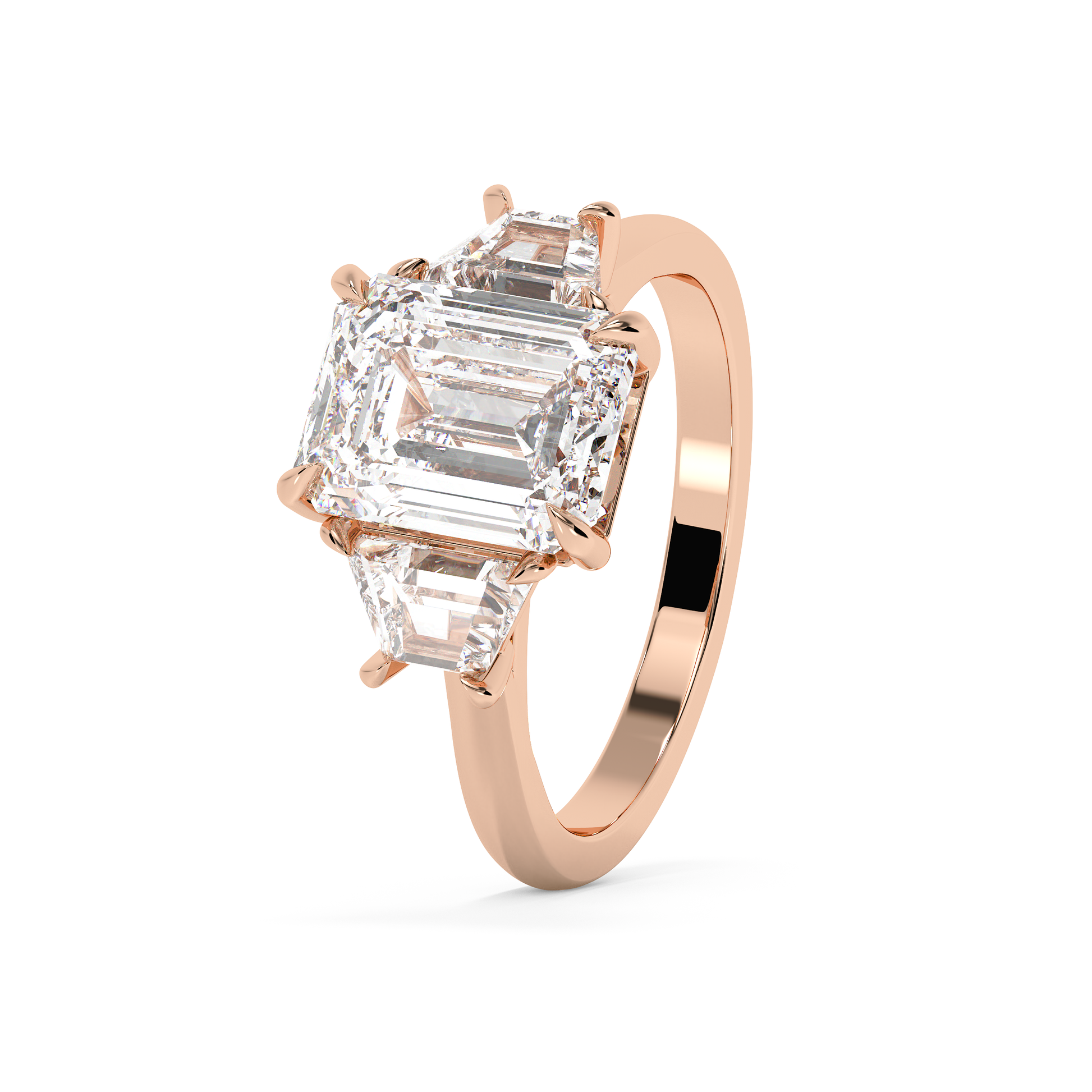Emerald Solitaire Lab Grown Diamond Engagement Ring