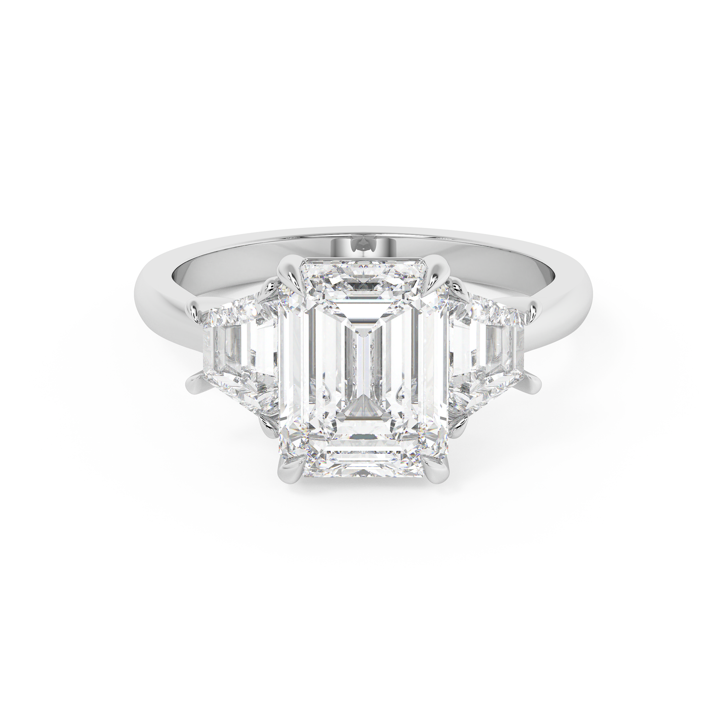 Emerald Solitaire Lab Grown Diamond Engagement Ring