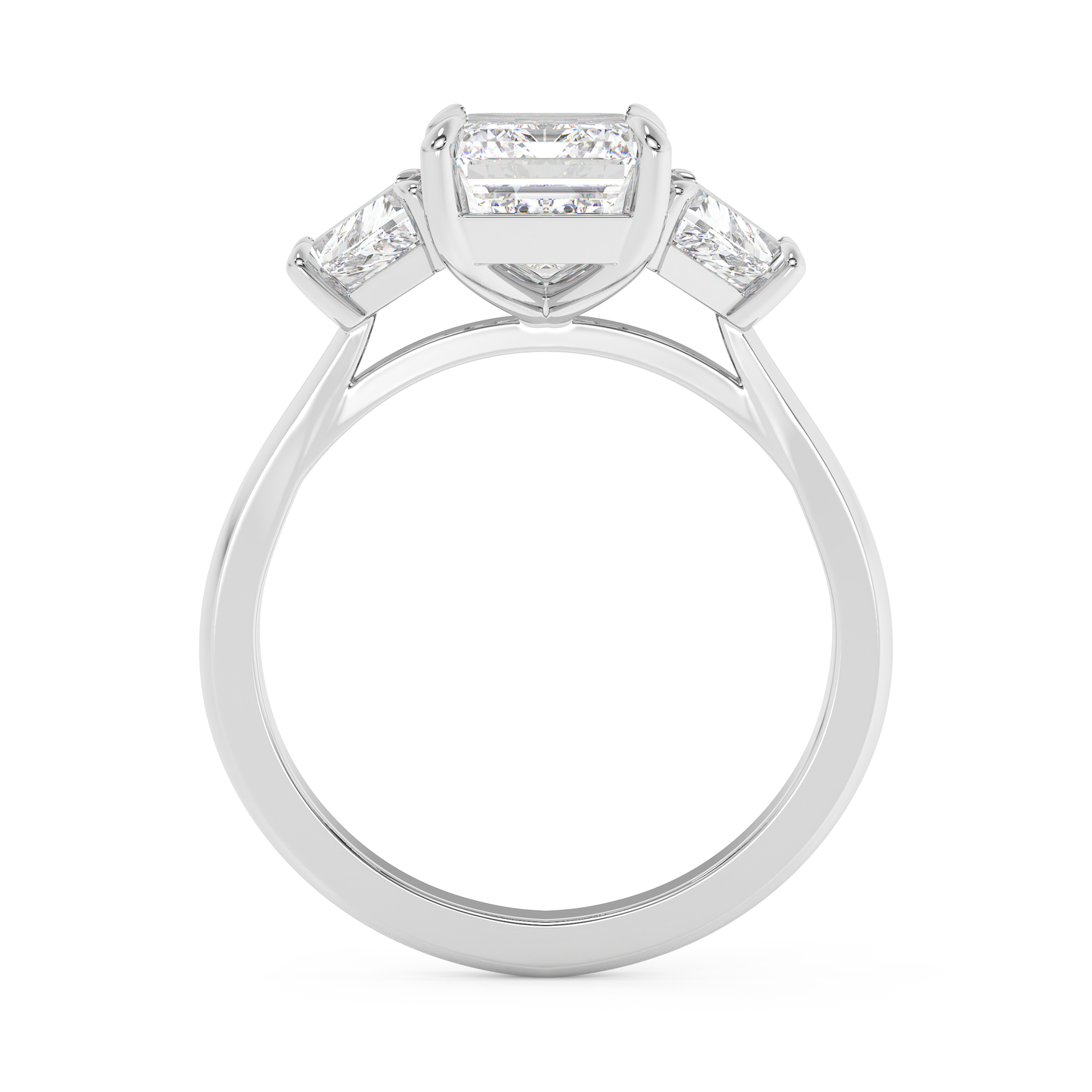 Emerald Solitaire Lab Grown Diamond Engagement Ring