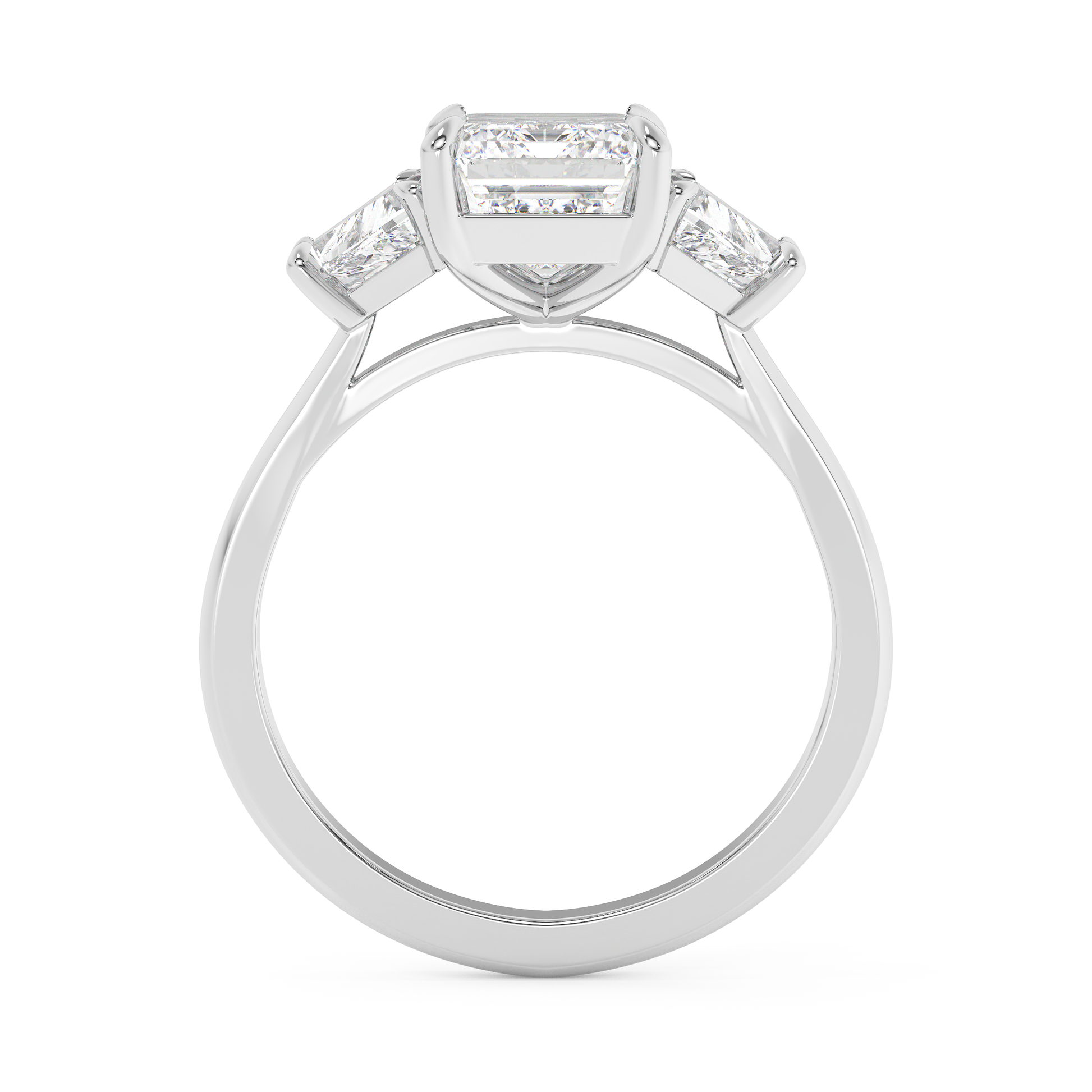 Emerald Solitaire Lab Grown Diamond Engagement Ring
