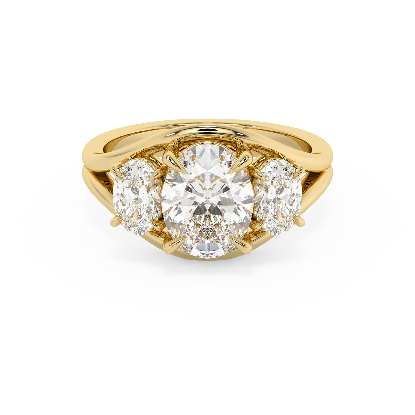 Emerald Solitaire Lab Grown Diamond Engagement Ring
