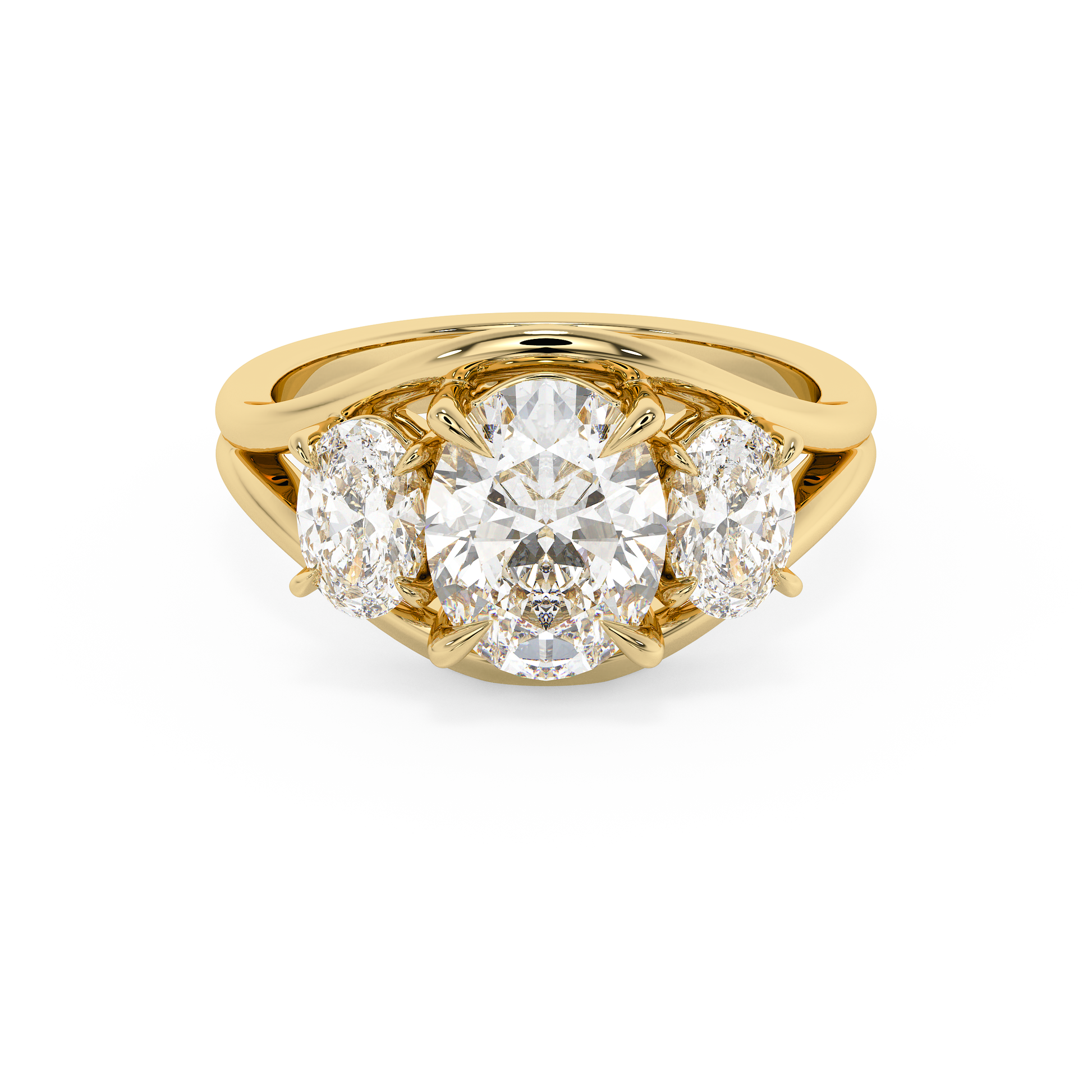 Emerald Solitaire Lab Grown Diamond Engagement Ring