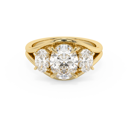 Emerald Solitaire Lab Grown Diamond Engagement Ring