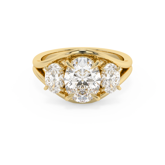 Emerald Solitaire Lab Grown Diamond Engagement Ring
