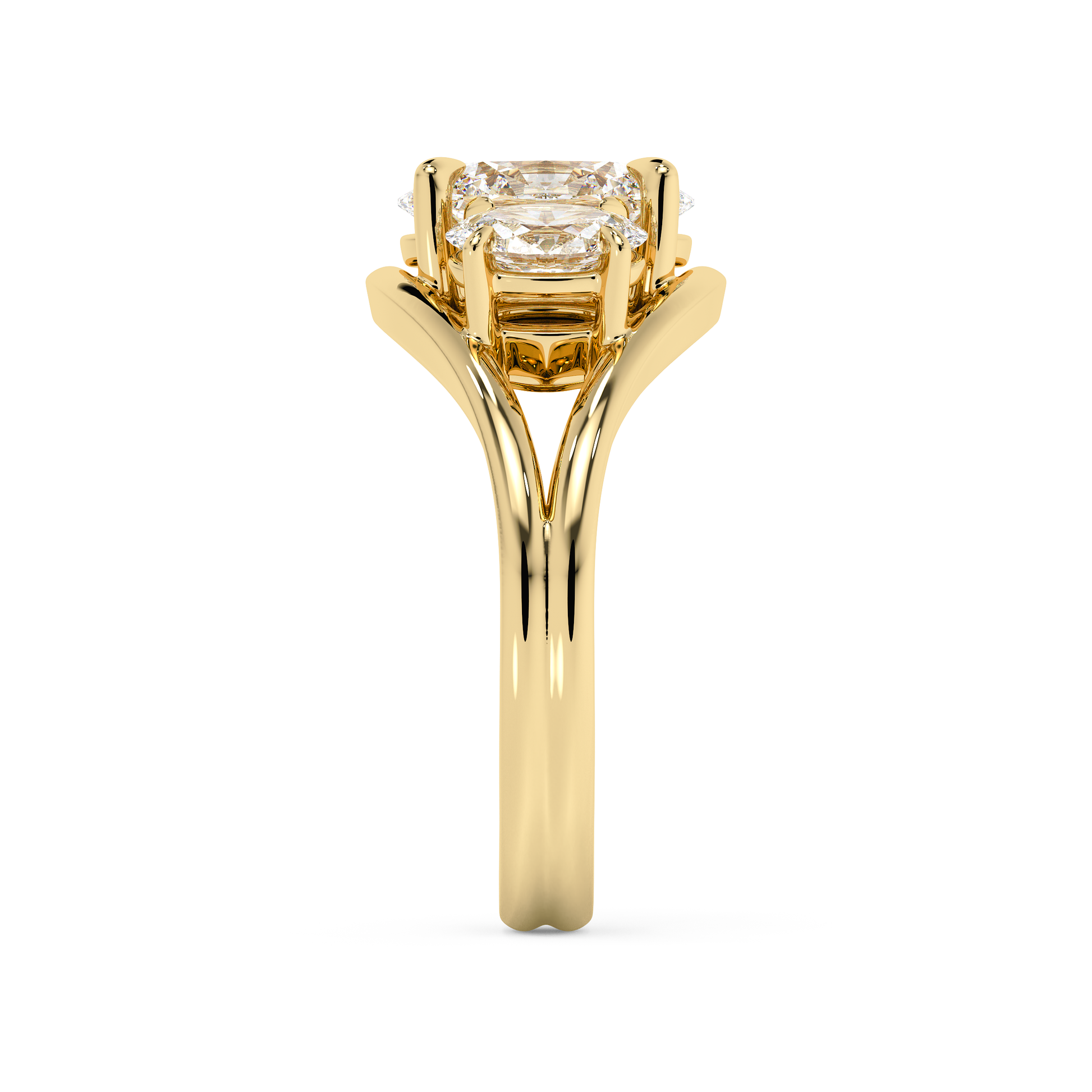 Emerald Solitaire Lab Grown Diamond Engagement Ring