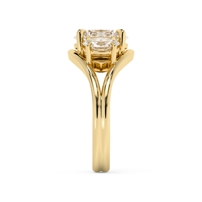 Emerald Solitaire Lab Grown Diamond Engagement Ring