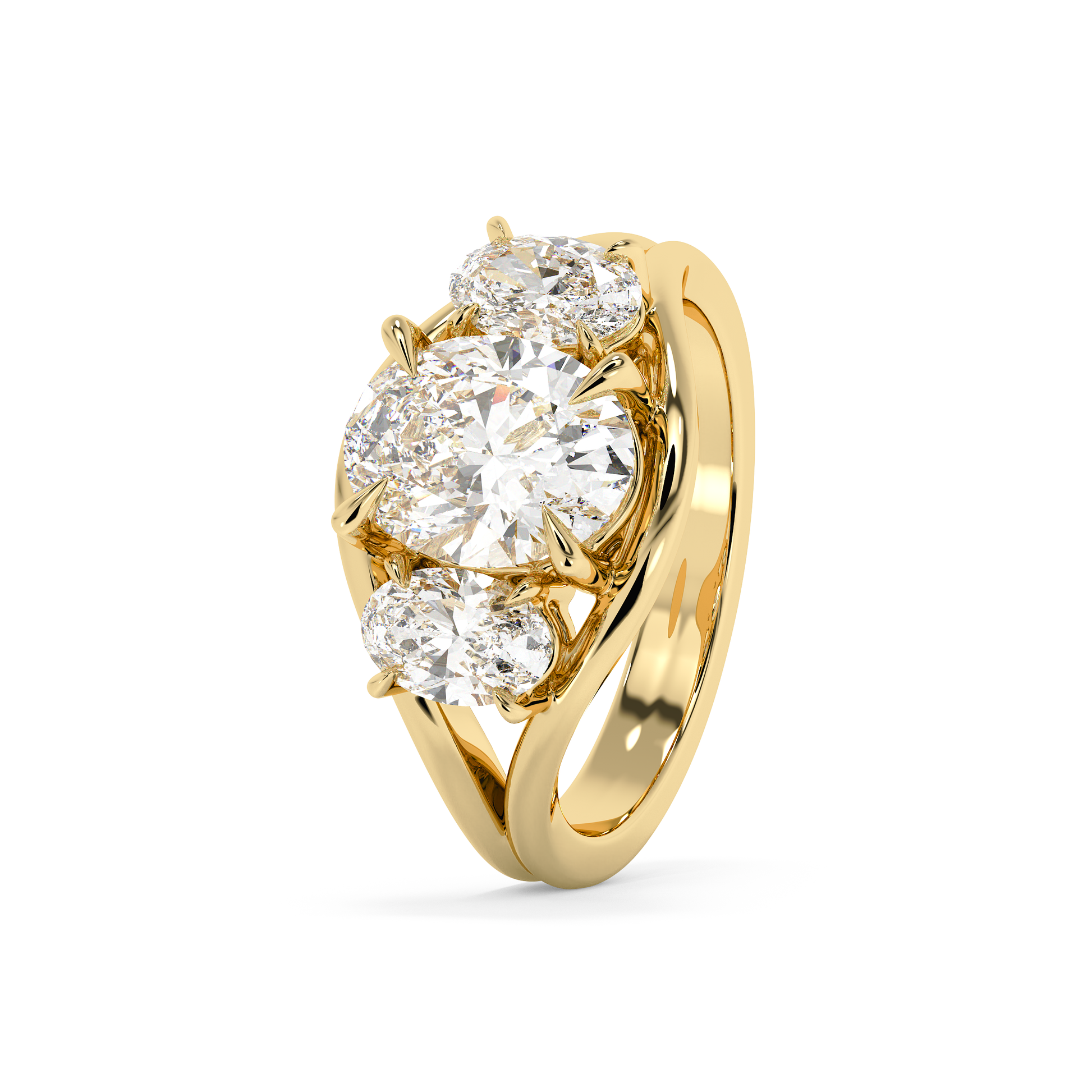 Emerald Solitaire Lab Grown Diamond Engagement Ring
