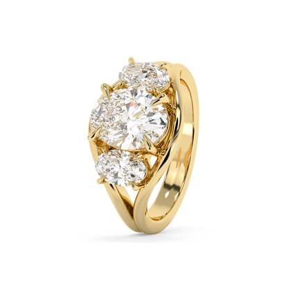 Emerald Solitaire Lab Grown Diamond Engagement Ring