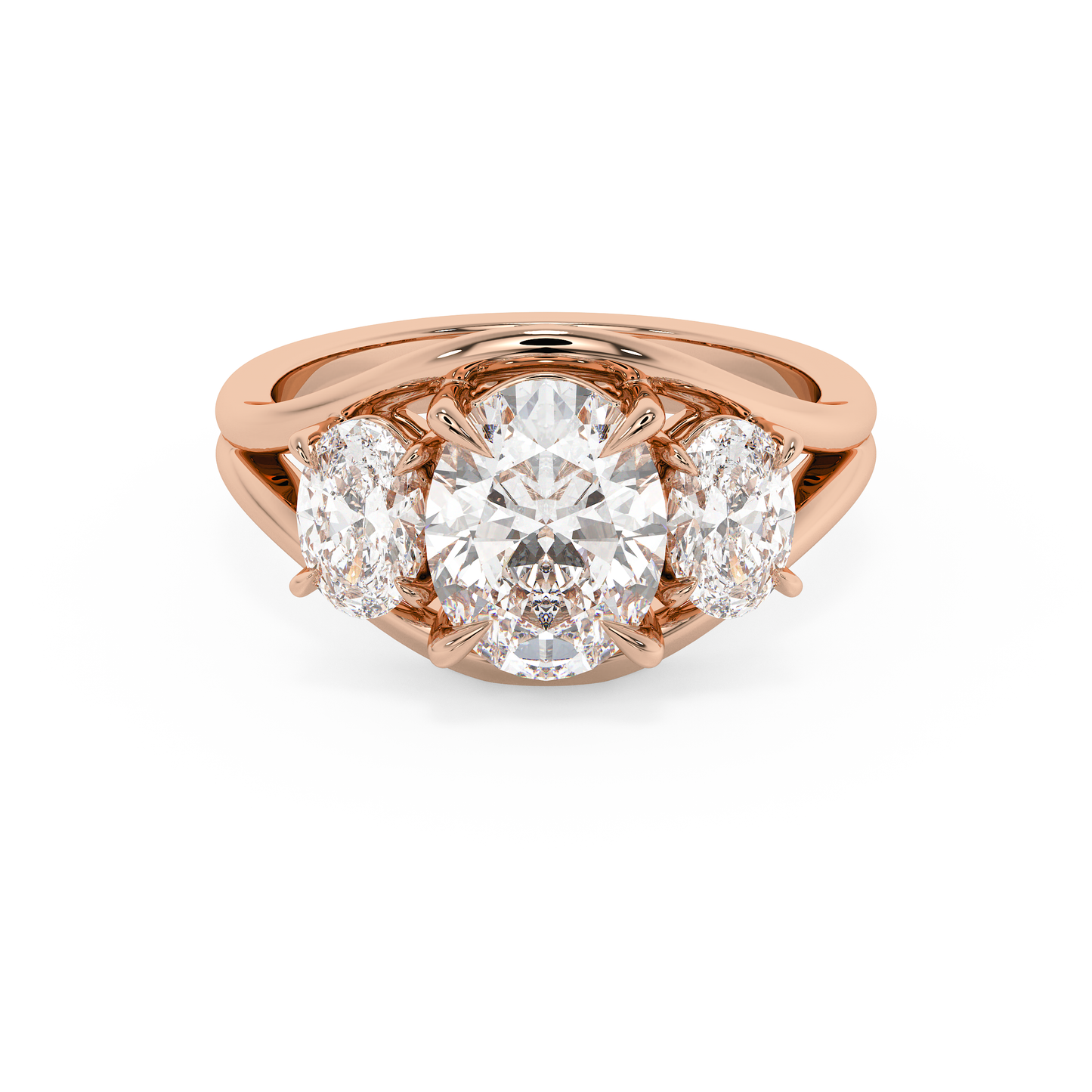 Emerald Solitaire Lab Grown Diamond Engagement Ring