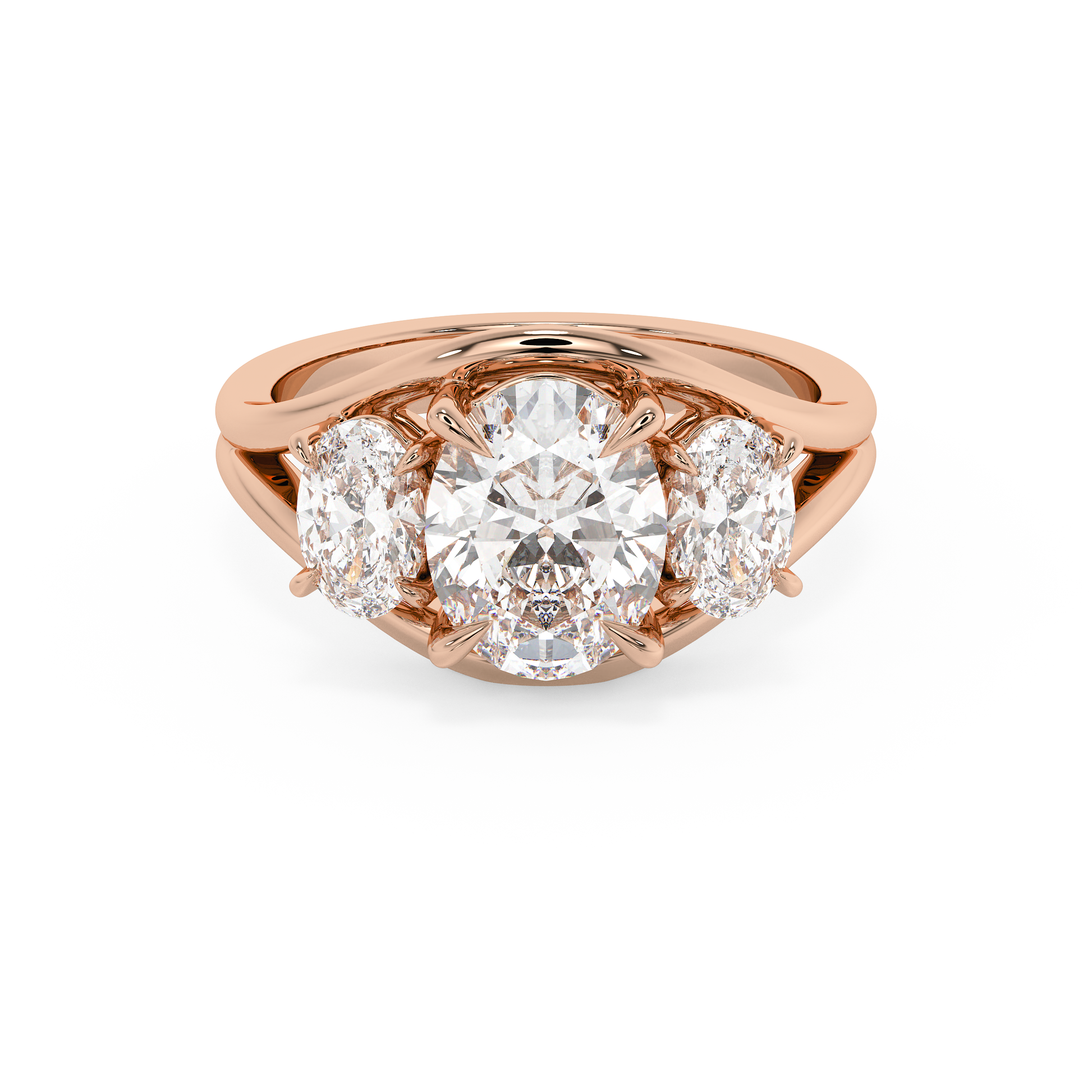 Emerald Solitaire Lab Grown Diamond Engagement Ring