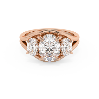 Emerald Solitaire Lab Grown Diamond Engagement Ring