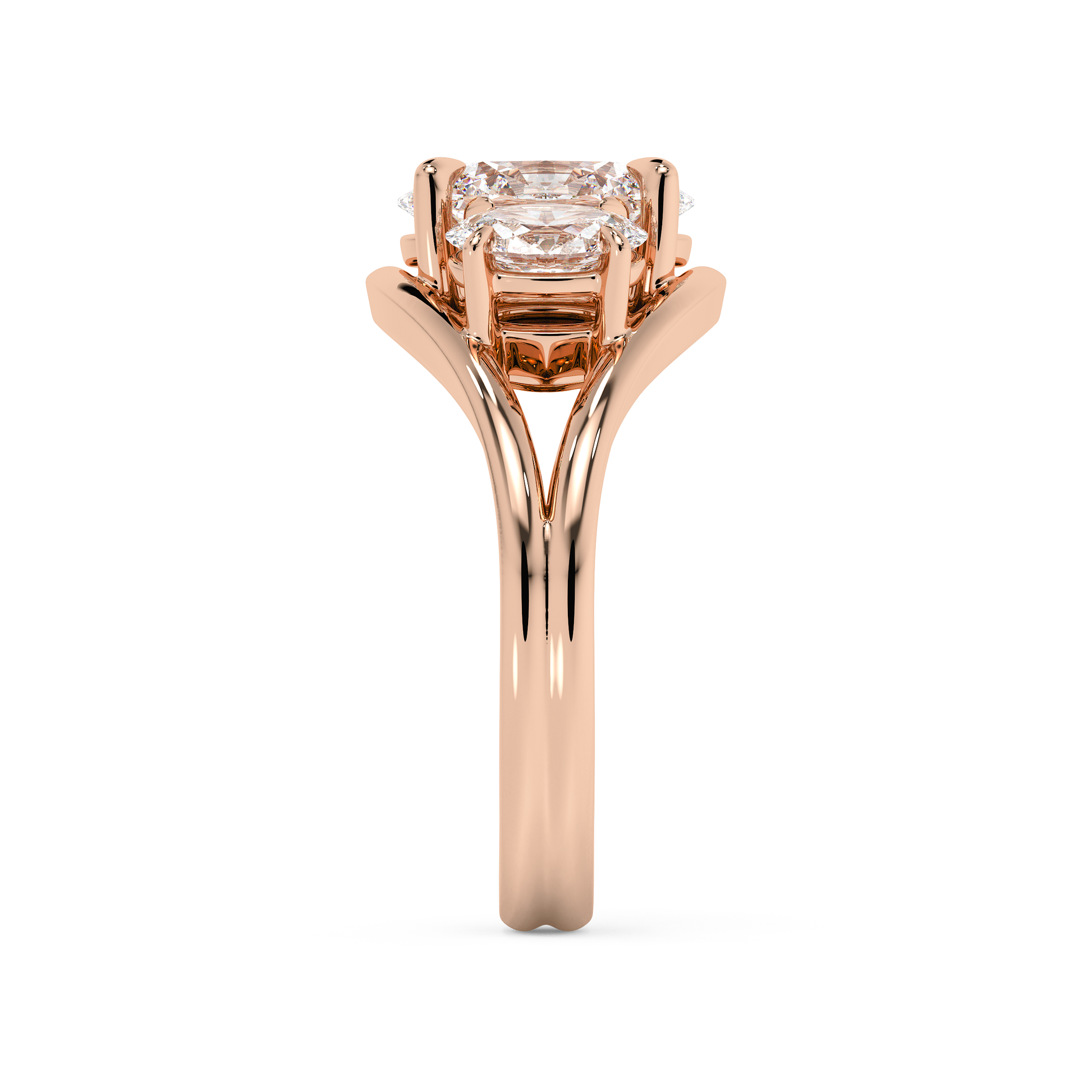 Emerald Solitaire Lab Grown Diamond Engagement Ring