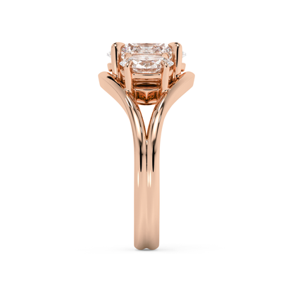 Emerald Solitaire Lab Grown Diamond Engagement Ring