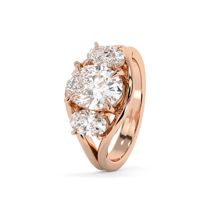 Emerald Solitaire Lab Grown Diamond Engagement Ring
