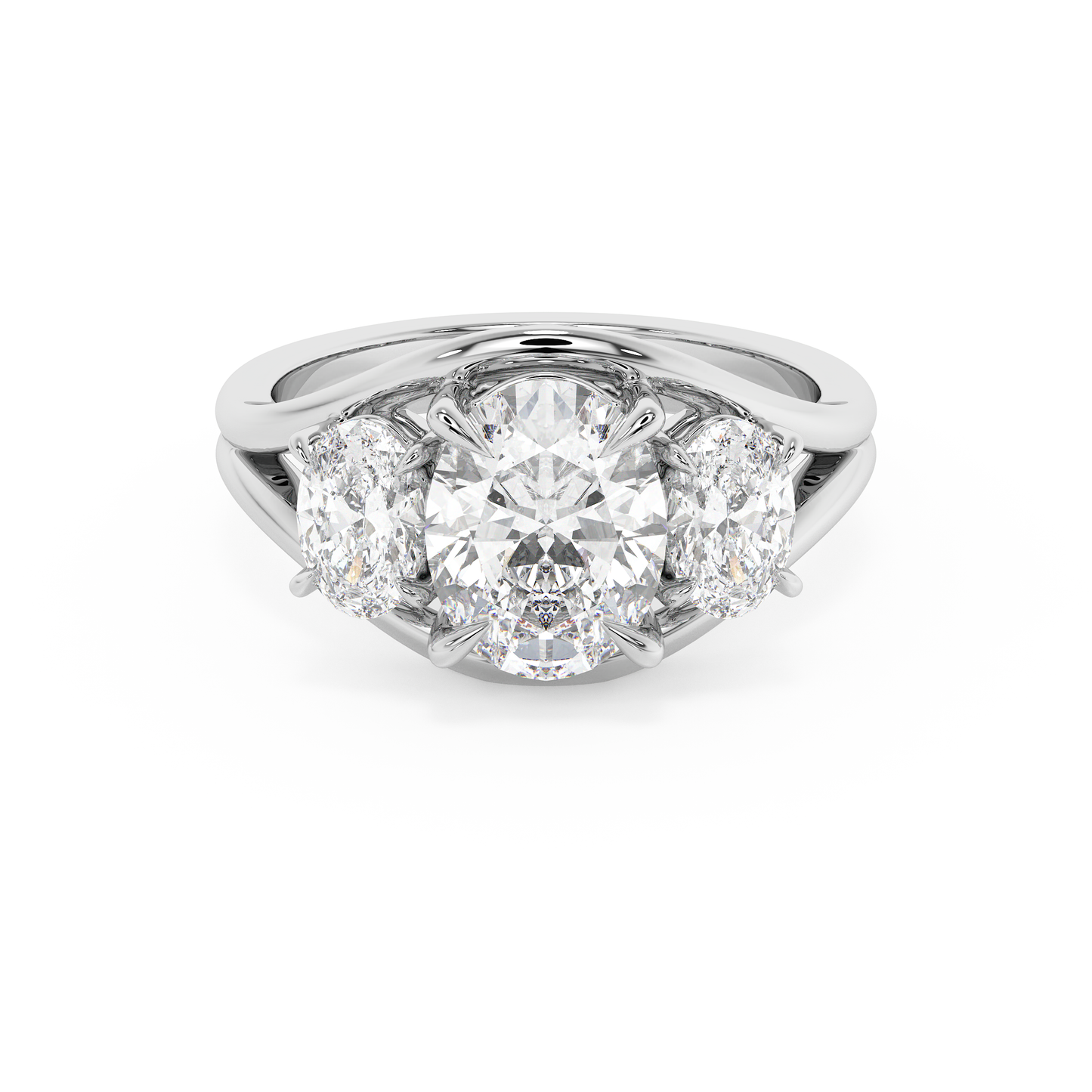 Emerald Solitaire Lab Grown Diamond Engagement Ring