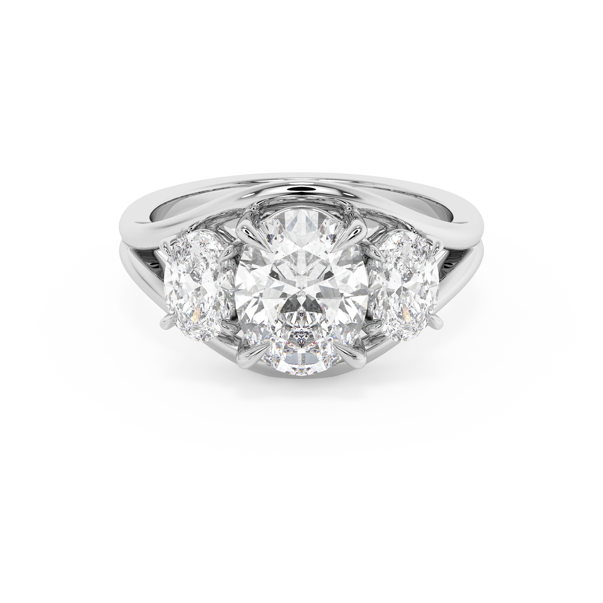 Emerald Solitaire Lab Grown Diamond Engagement Ring