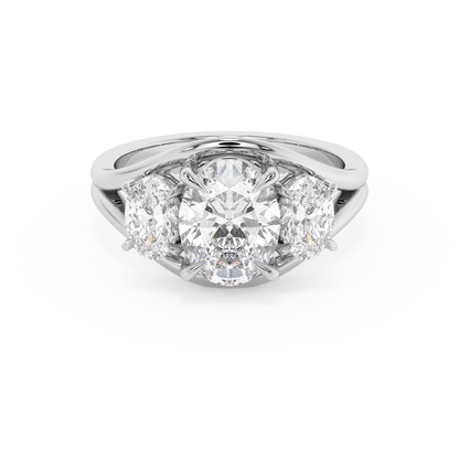 Emerald Solitaire Lab Grown Diamond Engagement Ring