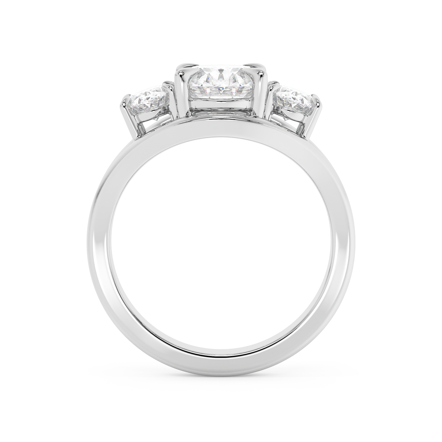 Emerald Solitaire Lab Grown Diamond Engagement Ring