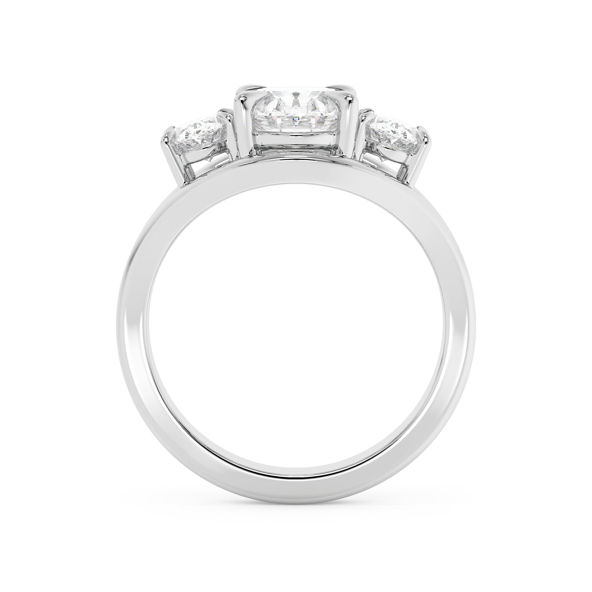 Emerald Solitaire Lab Grown Diamond Engagement Ring