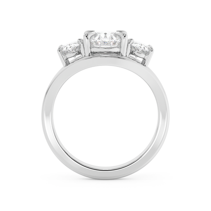 Emerald Solitaire Lab Grown Diamond Engagement Ring