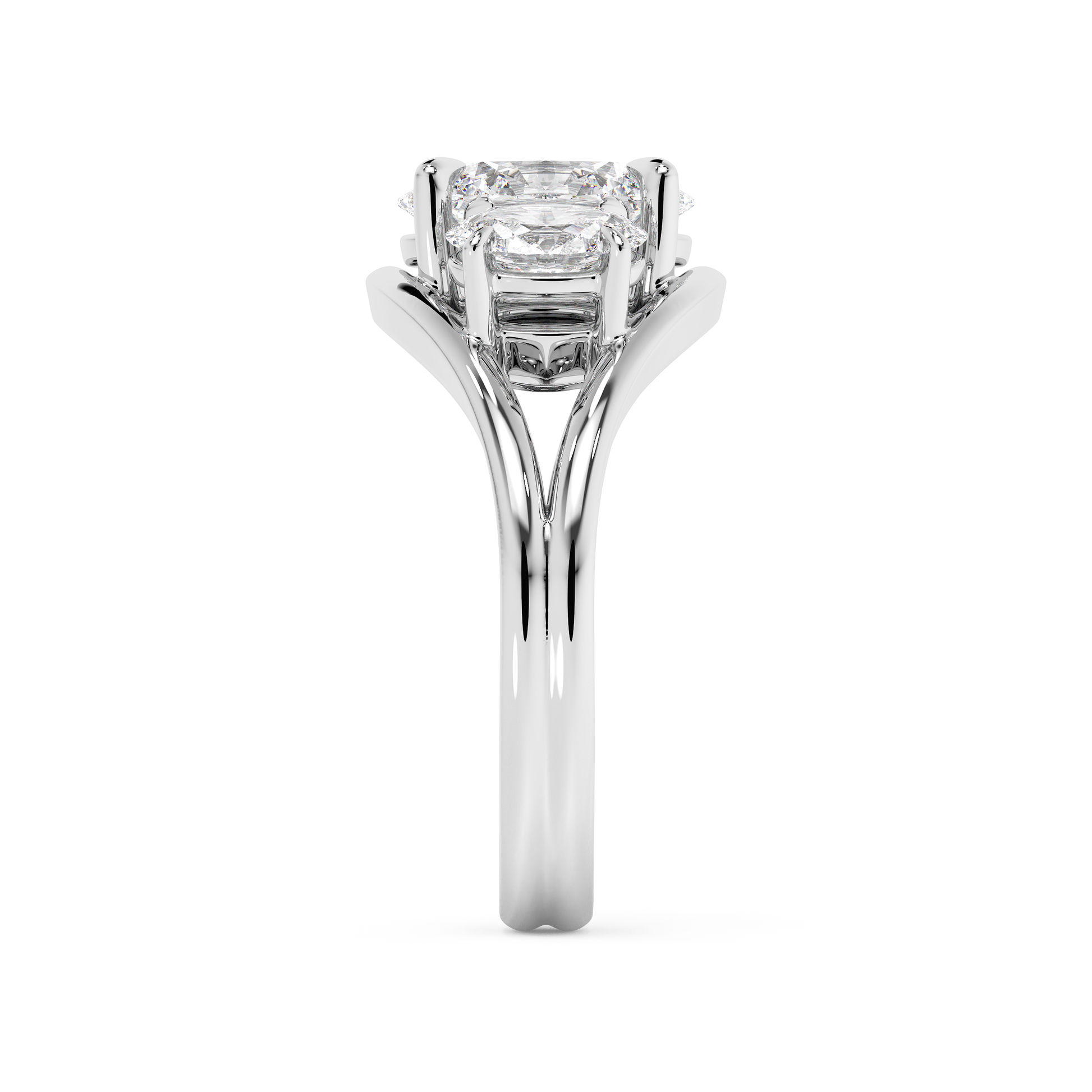 Emerald Solitaire Lab Grown Diamond Engagement Ring