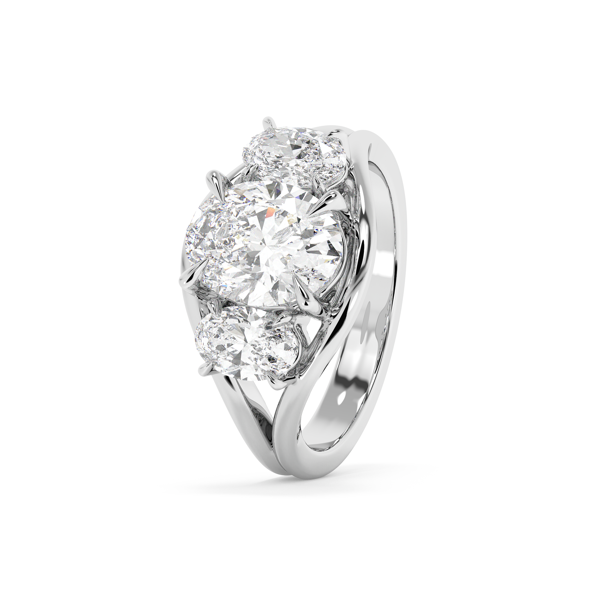 Emerald Solitaire Lab Grown Diamond Engagement Ring