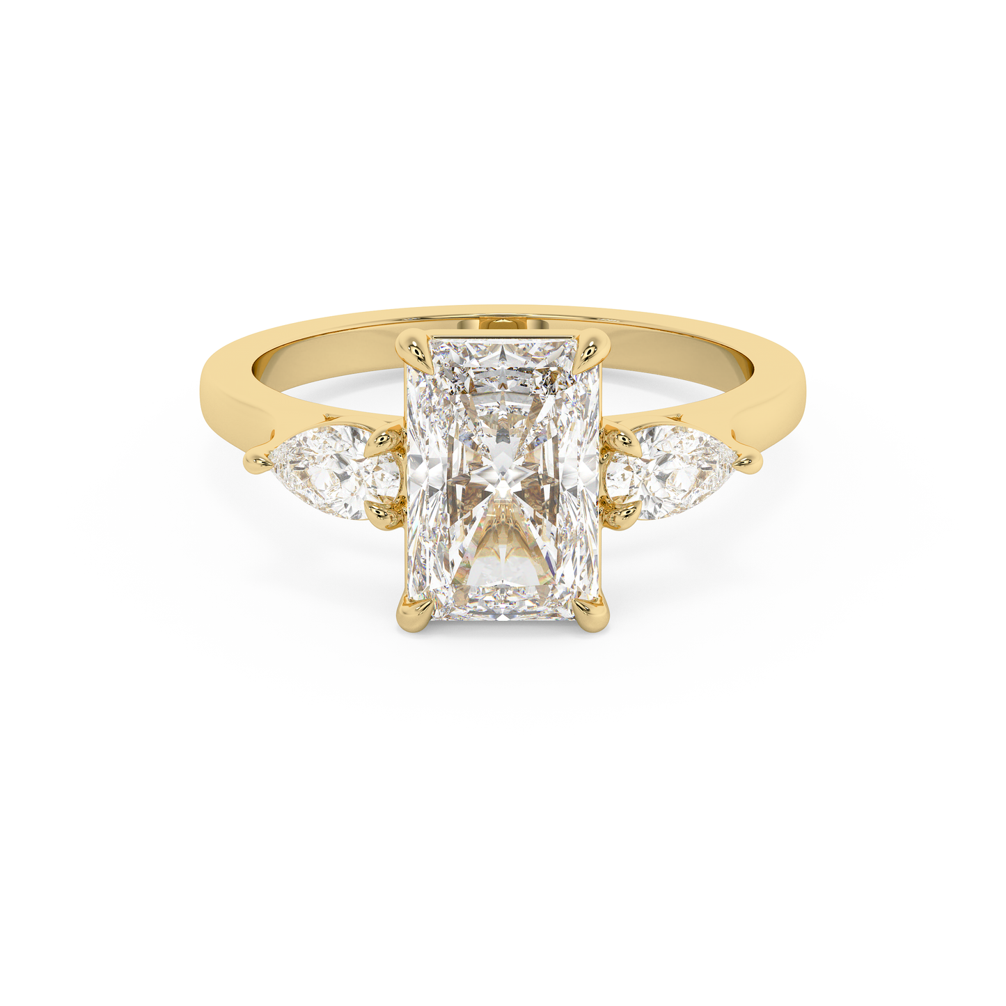 Emerald Solitaire Lab Grown Diamond Engagement Ring