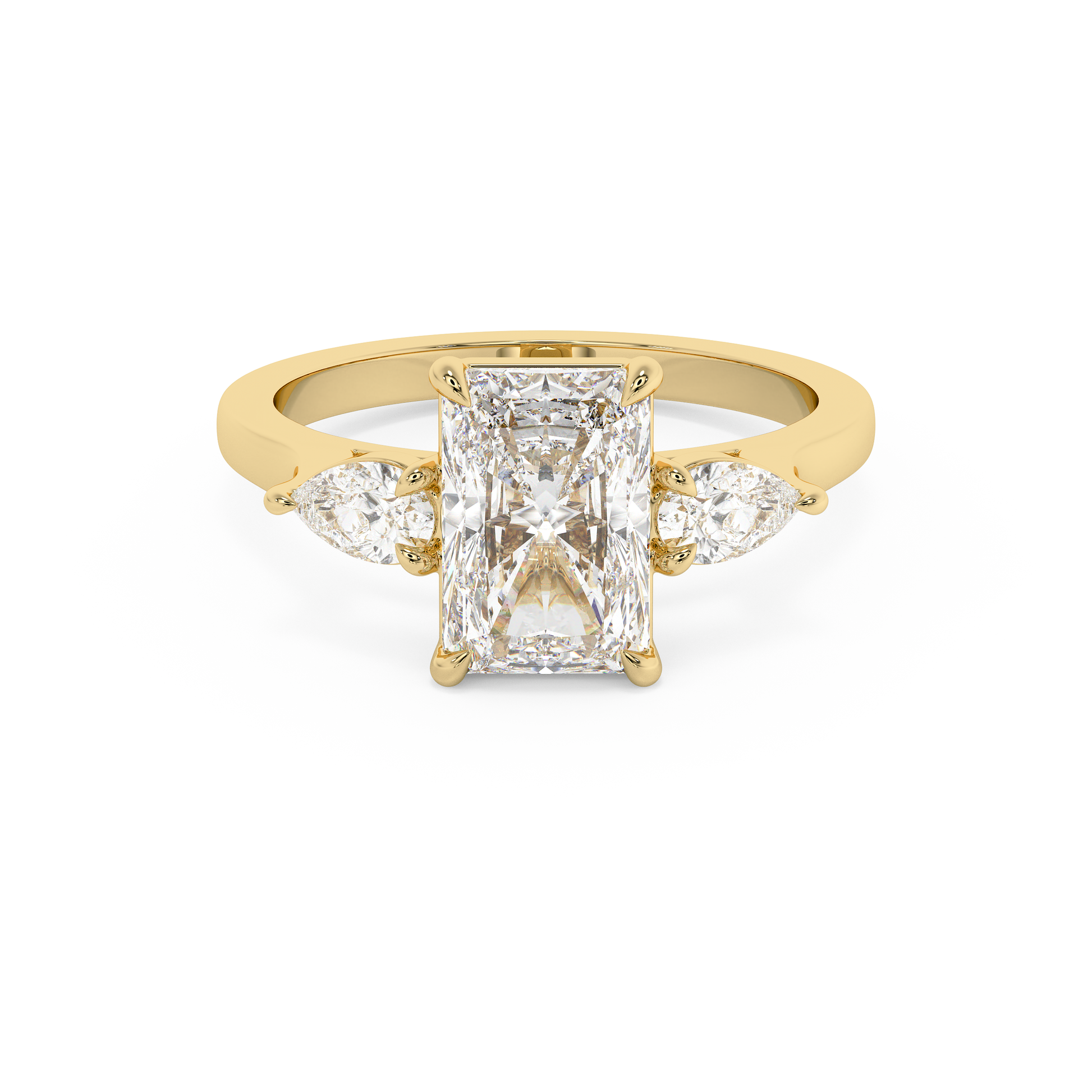Emerald Solitaire Lab Grown Diamond Engagement Ring