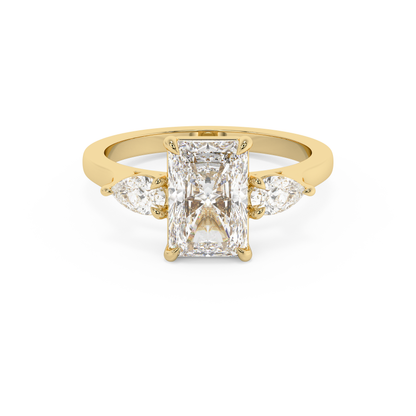 Emerald Solitaire Lab Grown Diamond Engagement Ring