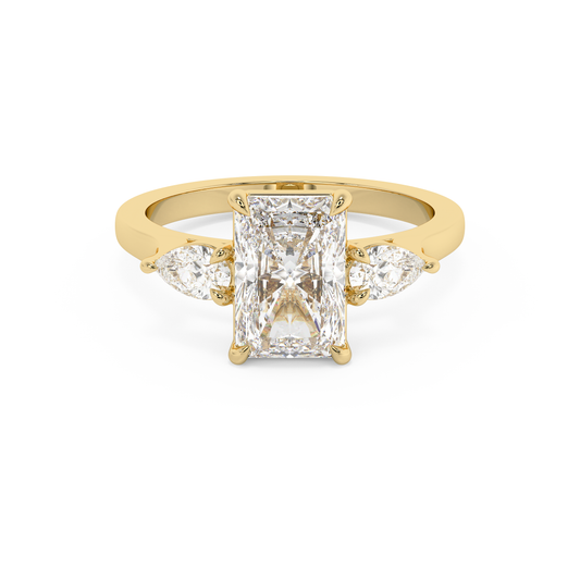 Emerald Solitaire Lab Grown Diamond Engagement Ring