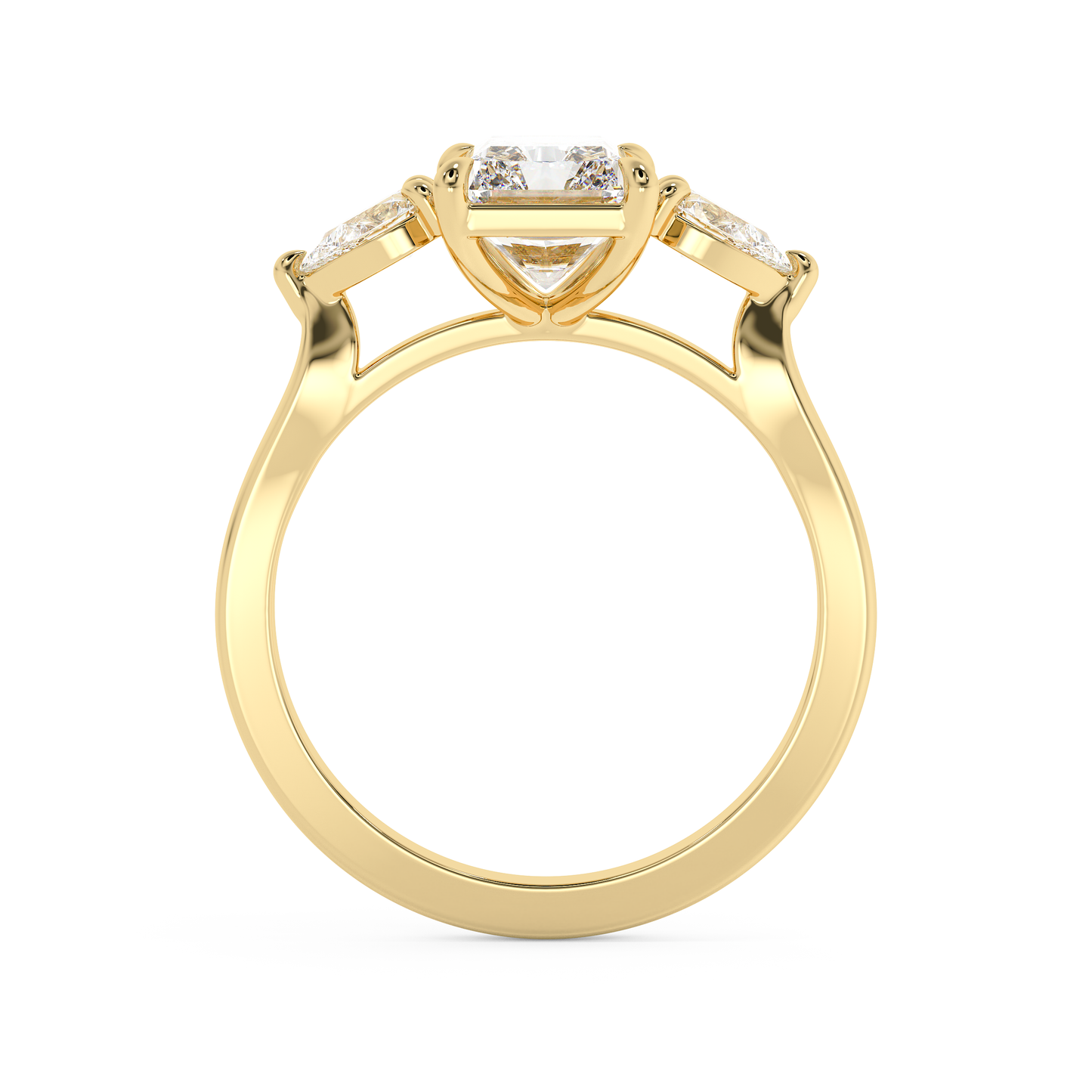 Emerald Solitaire Lab Grown Diamond Engagement Ring
