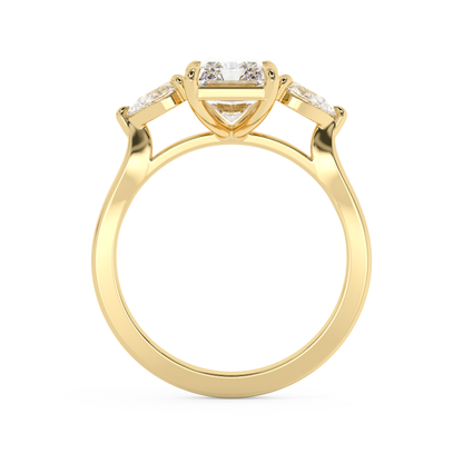 Emerald Solitaire Lab Grown Diamond Engagement Ring